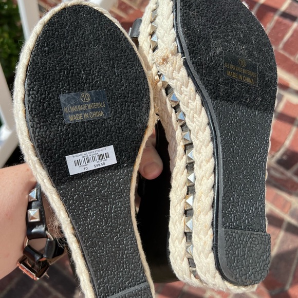 Torrid wedges with studs and jute. Adjustable strap. Size 10. Has spots … - Picture 11 of 12
